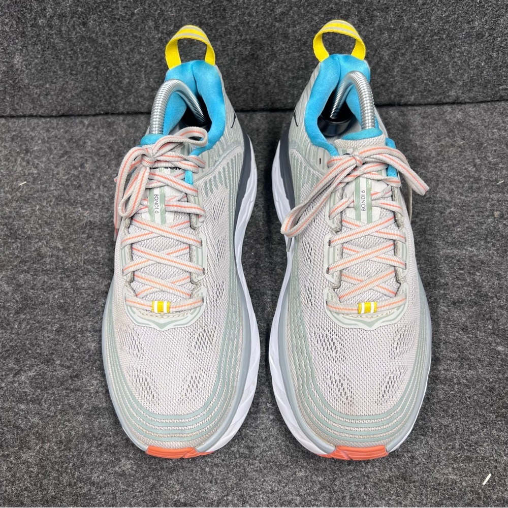Hoka Women's Gray and Orange Running Shoes - Picture 2 of 12